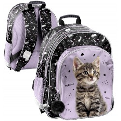 Plecak szkolny Szary Kotek...